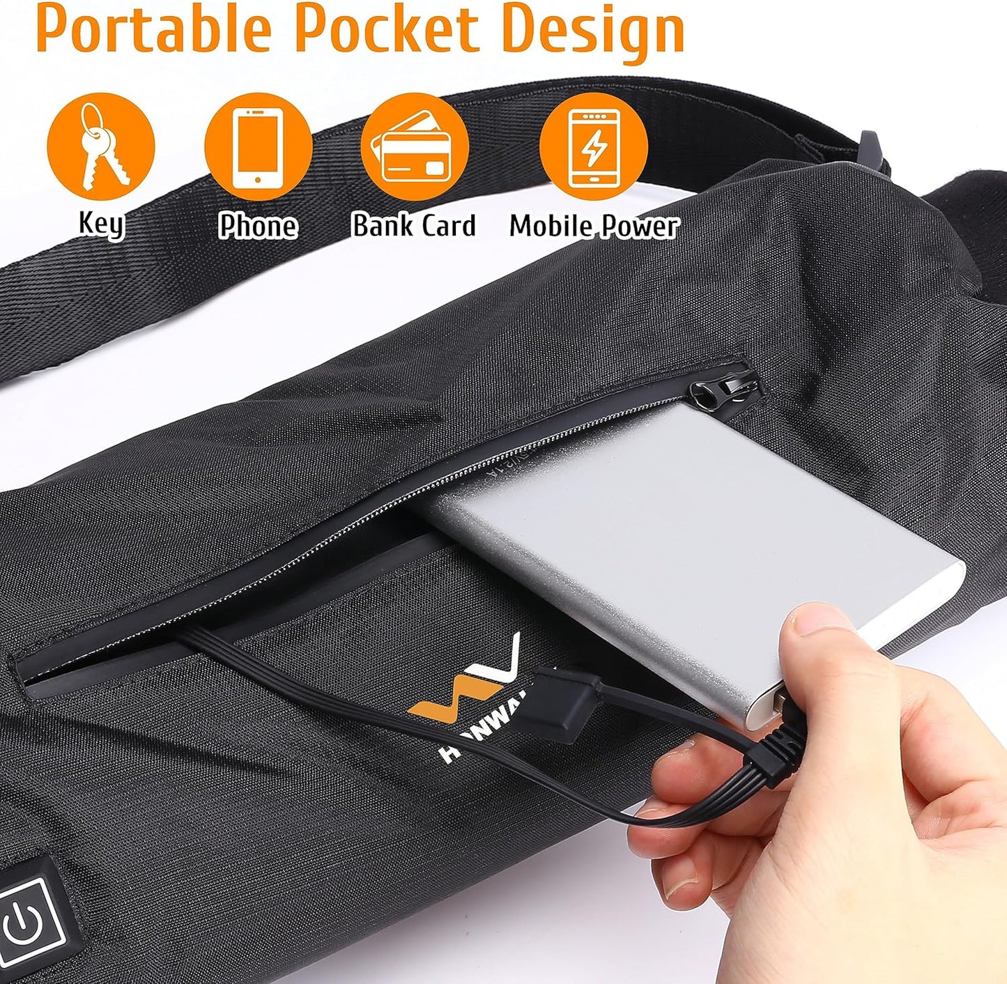 Electric Heated Hand Warmer Pouch – USB Heated Muff with Double-Sided Warming (No Built-In Battery)