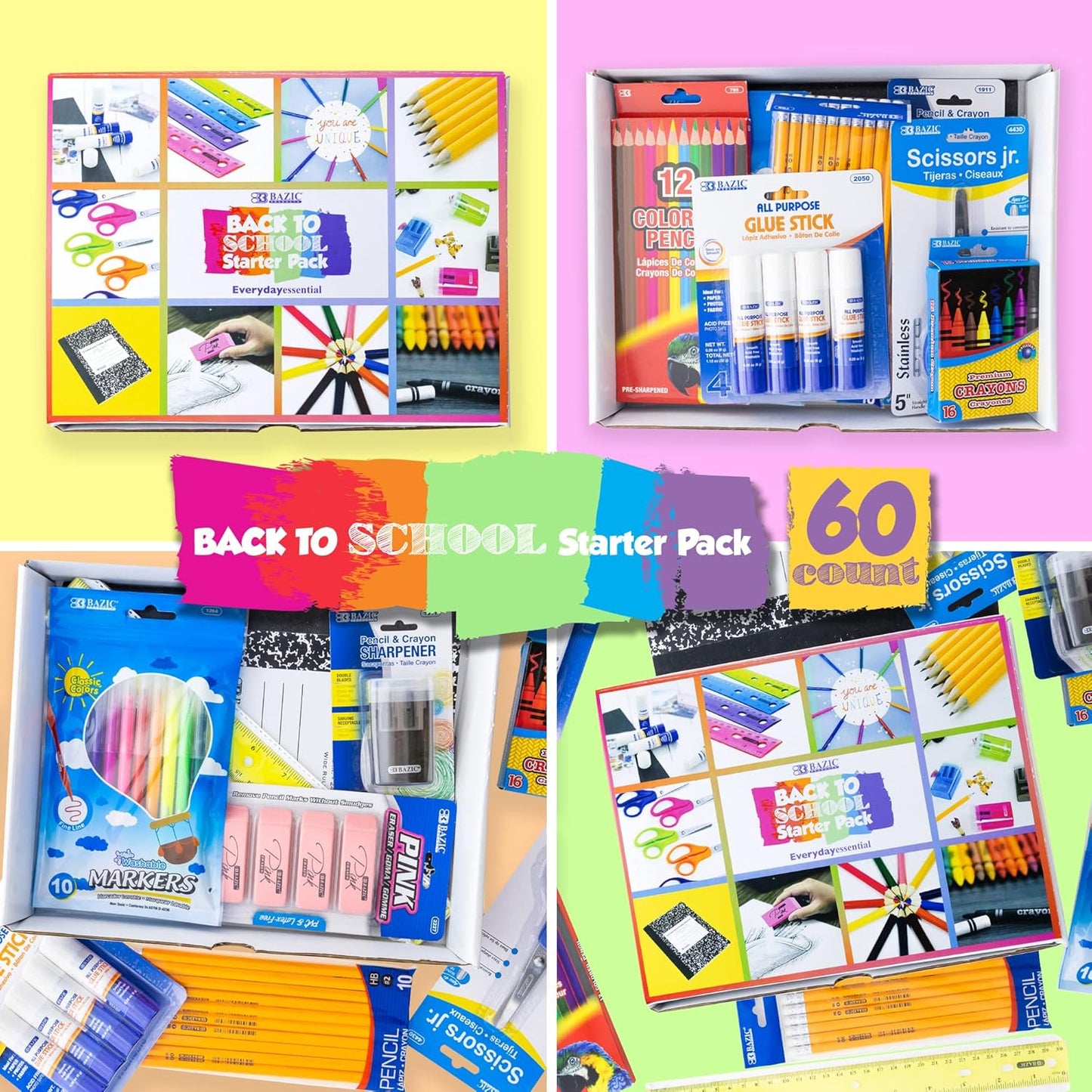 School Supply Box for Elementary Student K-6 School Kit Pack