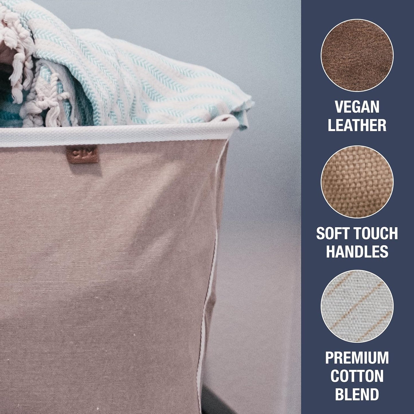 2-Pack 60L Collapsible Laundry Baskets with Handles