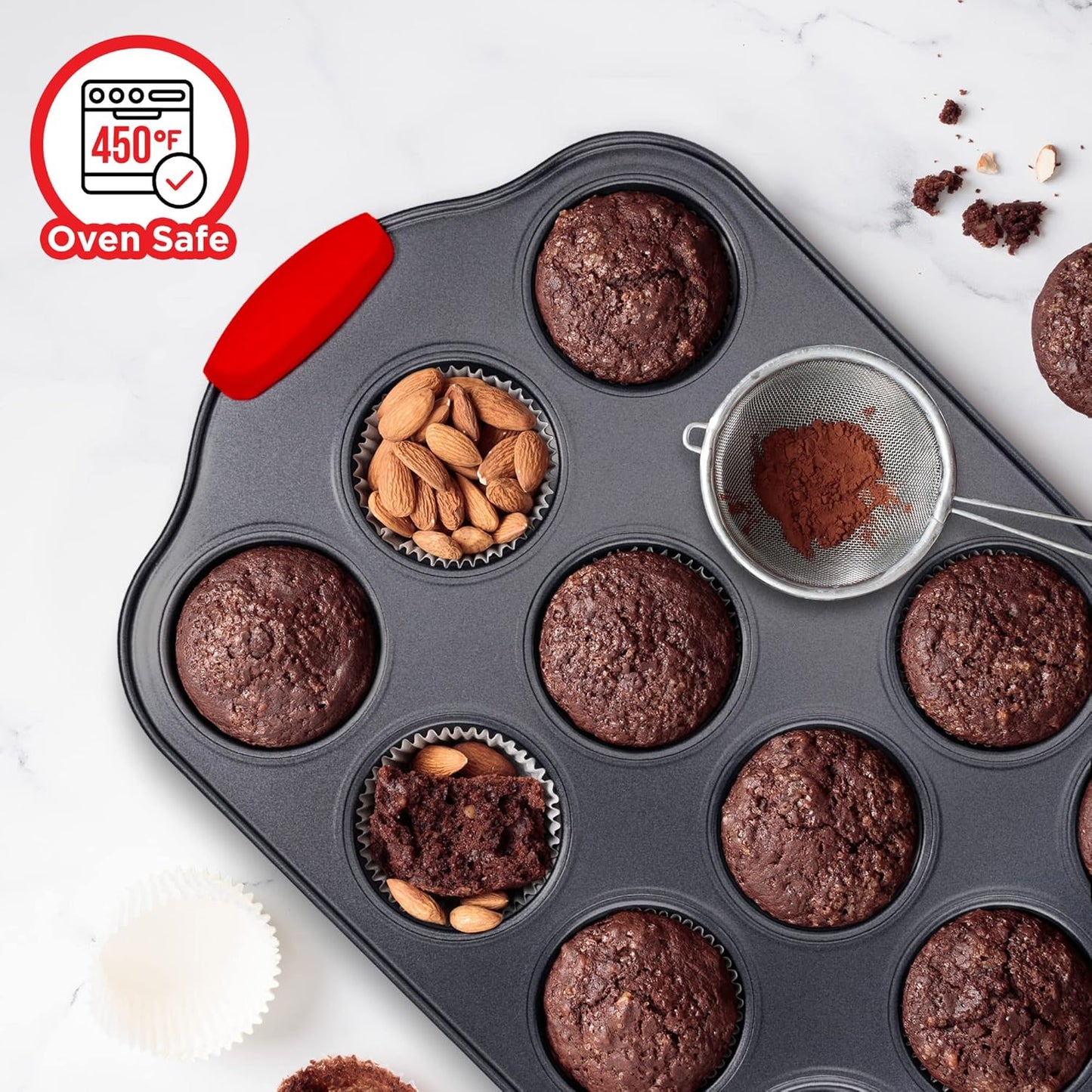 8-Piece Non-Stick Baking Set, Deluxe Non-Stick Black Coating Inside and Outside