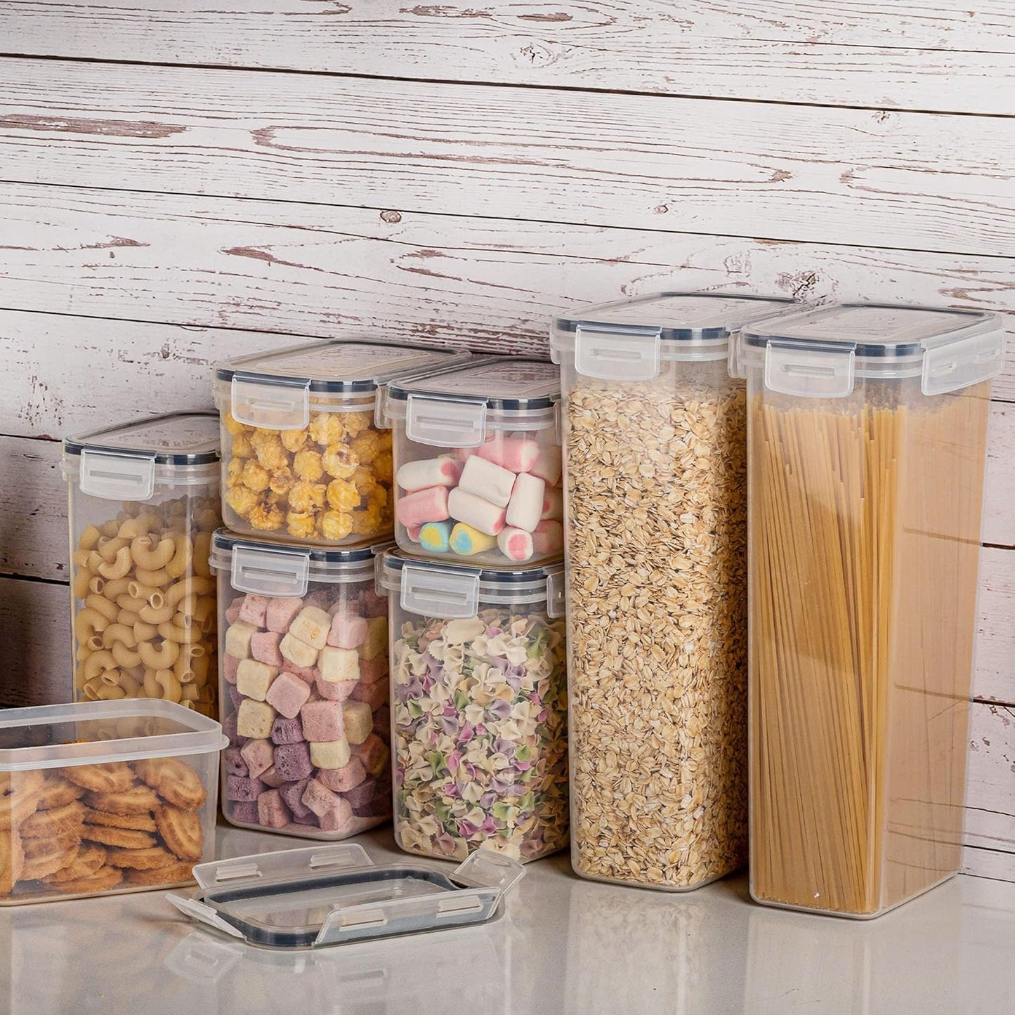 24-Piece Airtight Plastic Food Storage Container Set with Lids for Kitchen and Pantry Organization