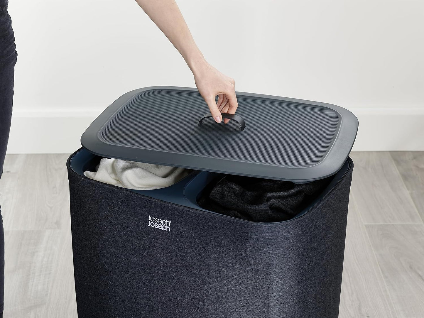 90L Laundry Hamper with Lid and 2 Removable Bags with Handles