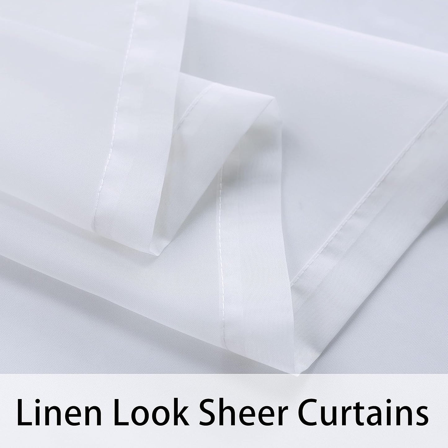 2 Panels Grommet Indoor Voile Curtain for Patio Waterproof