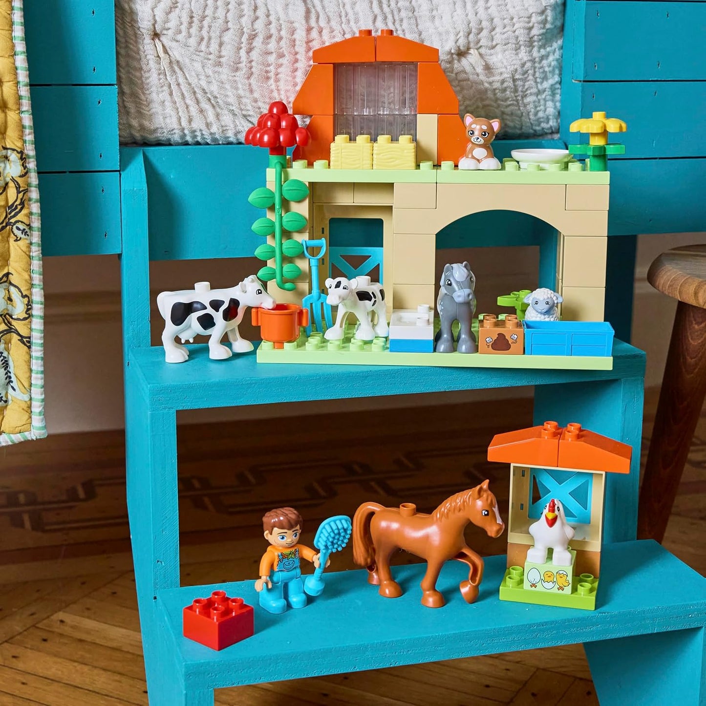 Town Animal Care Playset - Educational Building Blocks for Toddlers & Preschoolers (Ages 2+) with Animal Figures