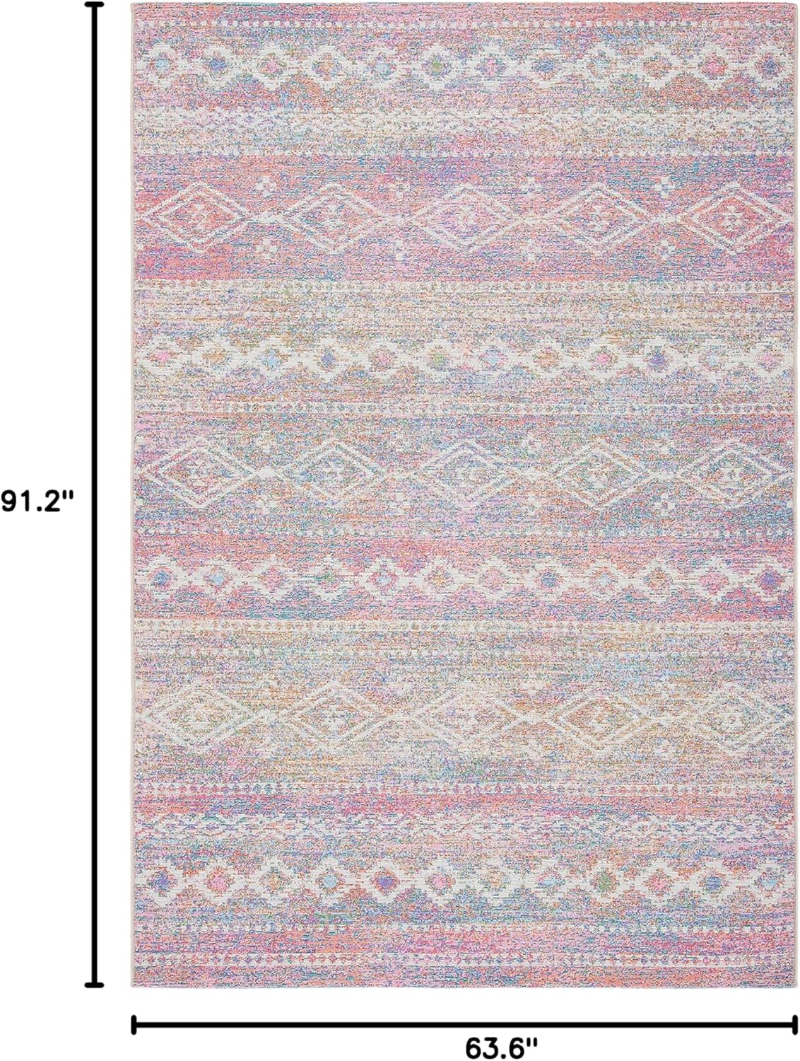 Rectangular Area Rug, Non-Shedding Indoor/Outdoor Easy-Clean