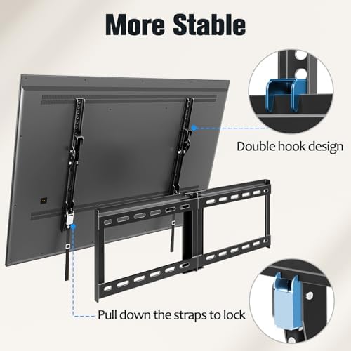 Universal Tilt TV Wall Mount for 37–75” TVs – Fits 16", 18", 24" Studs, Max VESA 600x400, Holds up to 132lbs, Low Profile