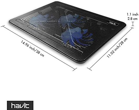 Slim Laptop Cooling Pad, 15.6"-17", USB Powered, 3-Fan Portable Cooler