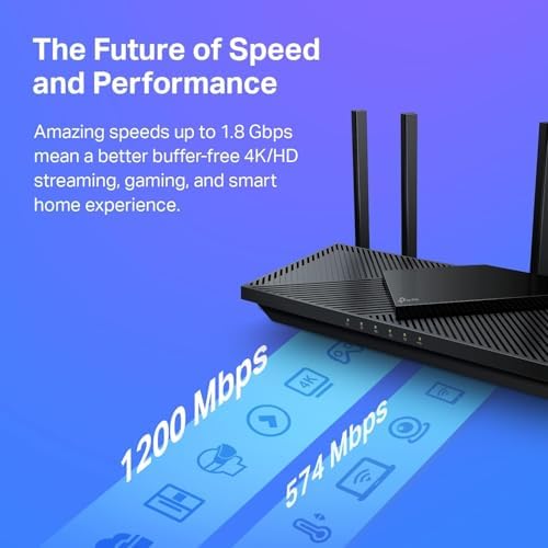 AX1800 Wi-Fi 6 Router V4 – Dual Band Wireless Internet, Gigabit, Easy Mesh, Works with Alexa – A Certified for Humans Device