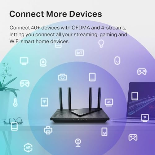 AX1800 Wi-Fi 6 Router V4 – Dual Band Wireless Internet, Gigabit, Easy Mesh, Works with Alexa – A Certified for Humans Device
