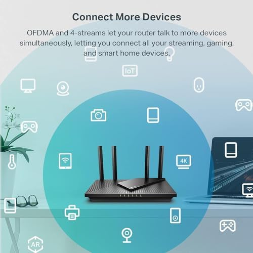 Dual-Band AX3000 Wi-Fi 6 Router, Gigabit, EasyMesh, VPN, USB 3.0, HomeShield