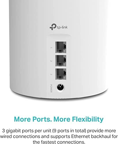 AX3000 Wi-Fi 6 Mesh System – Covers Up to 6,500 Sq. Ft., Replaces Router and Extender, 3 Gigabit Ports Per Unit, Supports Ethernet Backhaul (3-Pack)
