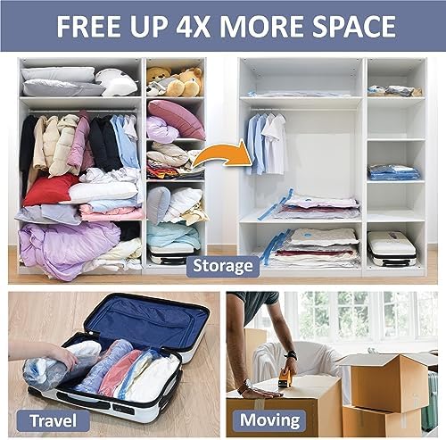 4-Pack XXL Vacuum Storage Bags – Extra Large Space Saver for Bedding, Comforters, Blankets, Toys (47x35 in)