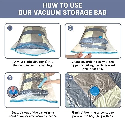 4-Pack XXL Vacuum Storage Bags – Extra Large Space Saver for Bedding, Comforters, Blankets, Toys (47x35 in)