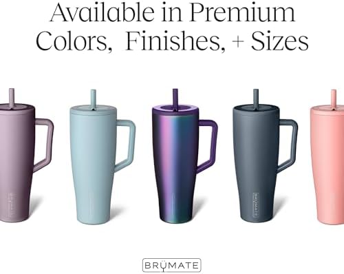 40 oz Insulated Tumbler with Handle and Straw, Leakproof, Stainless Steel, Cup Holder Friendly, Mocha