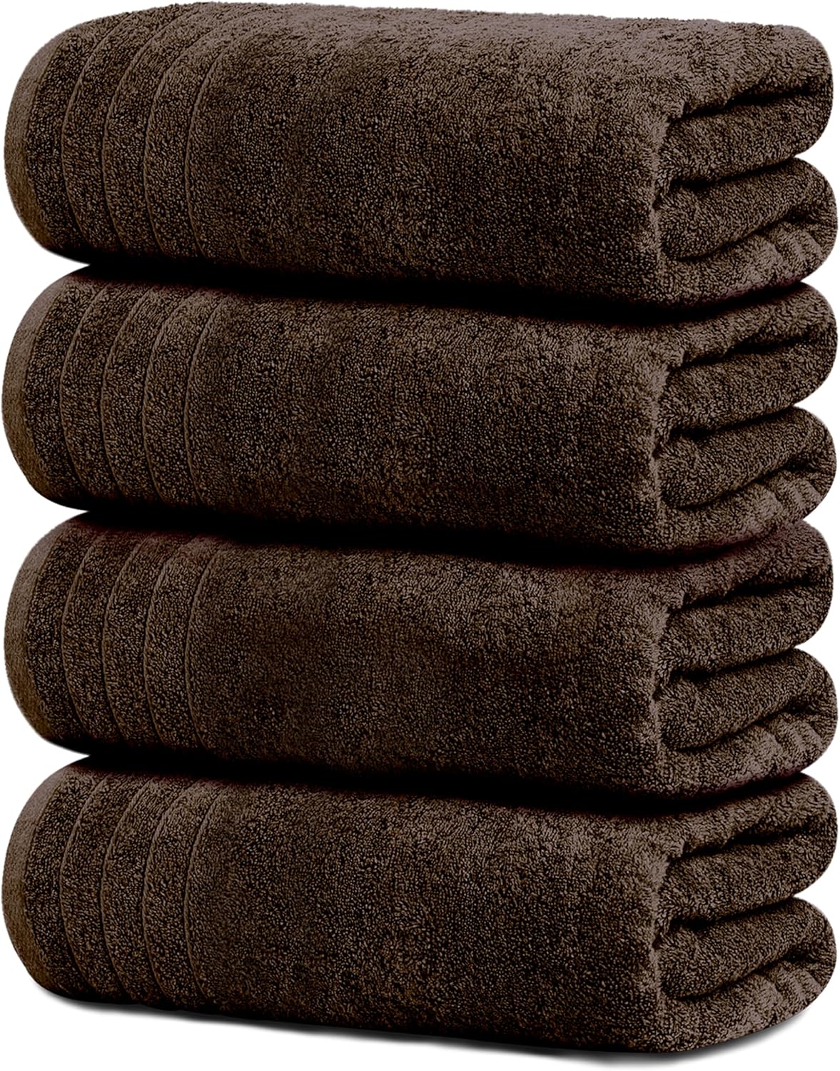 Extra Large 100% Cotton Bath Towels – Lightweight, Quick-Drying & Absorbent (4-Pack)