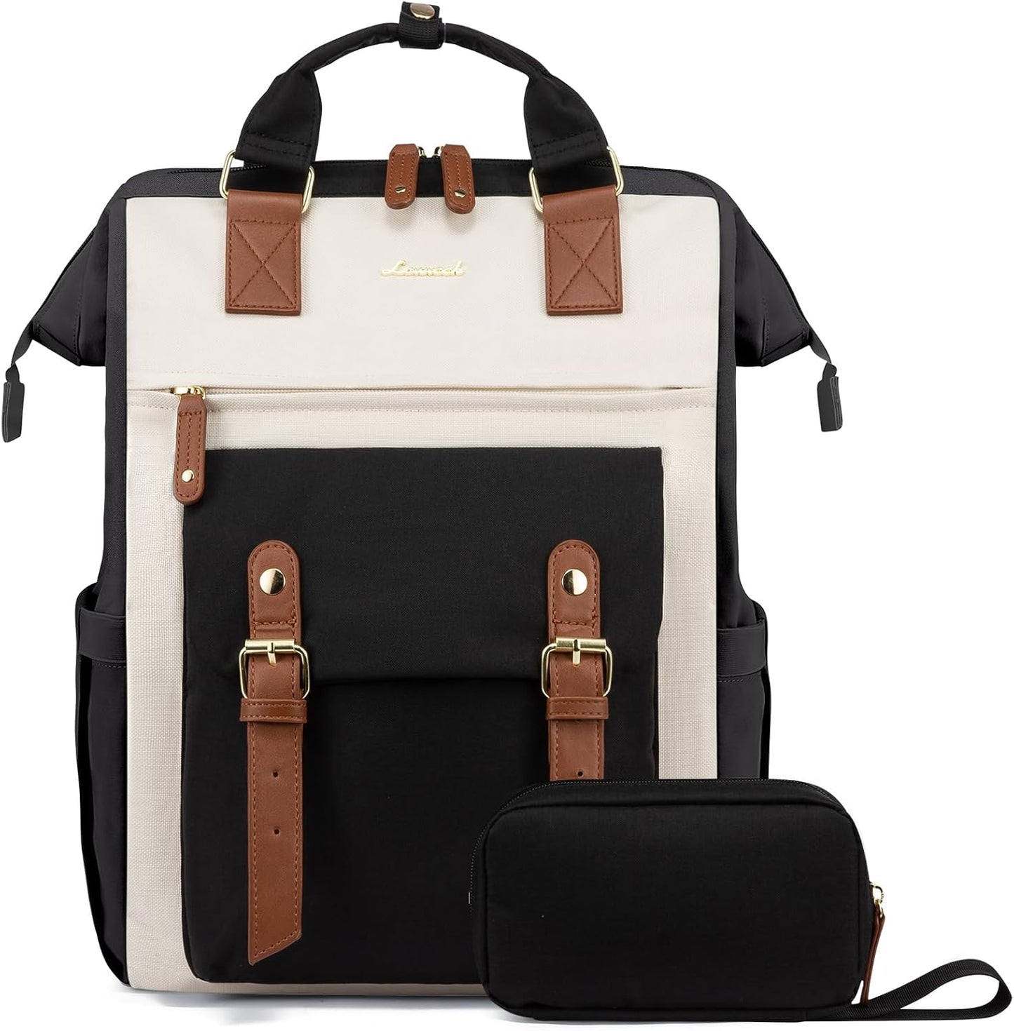 15.6 Inch Backpack for Women, School Work Travel Backpack with Purse
