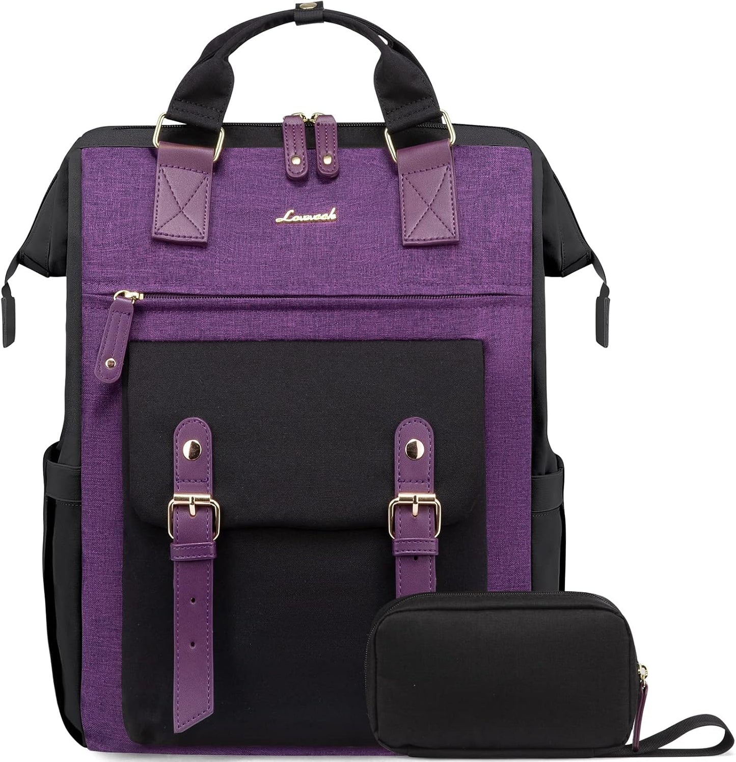 15.6 Inch Backpack for Women, School Work Travel Backpack with Purse