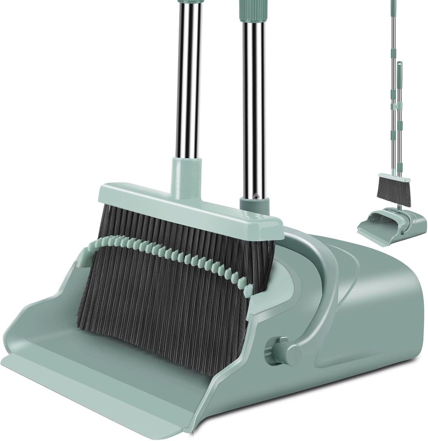 Broom and Dustpan Set for Home, Office, Indoor&Outdoor Sweeping