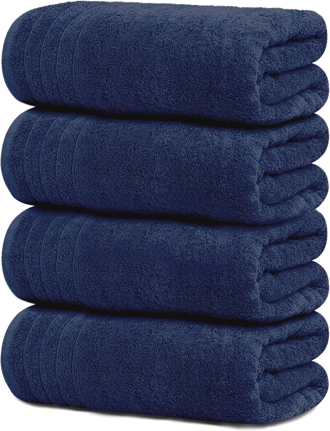 Extra Large 100% Cotton Bath Towels – Lightweight, Quick-Drying & Absorbent (4-Pack)