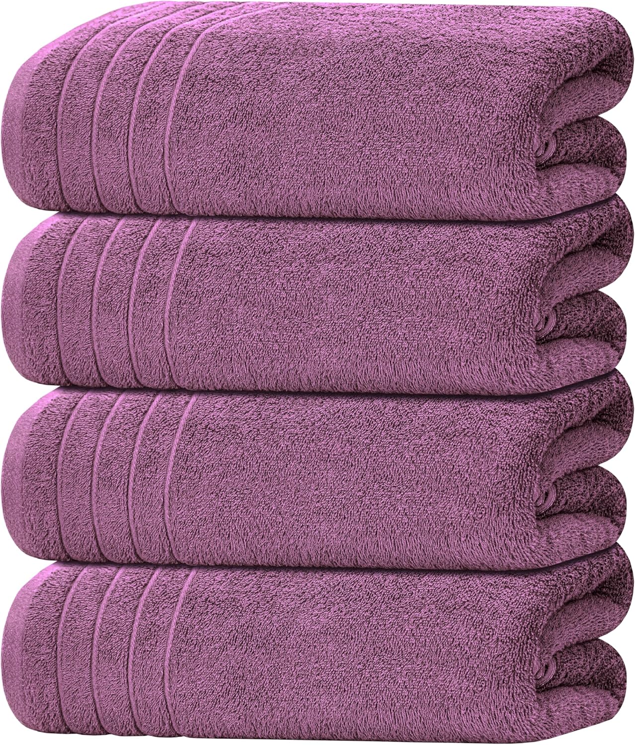 Extra Large 100% Cotton Bath Towels – Lightweight, Quick-Drying & Absorbent (4-Pack)