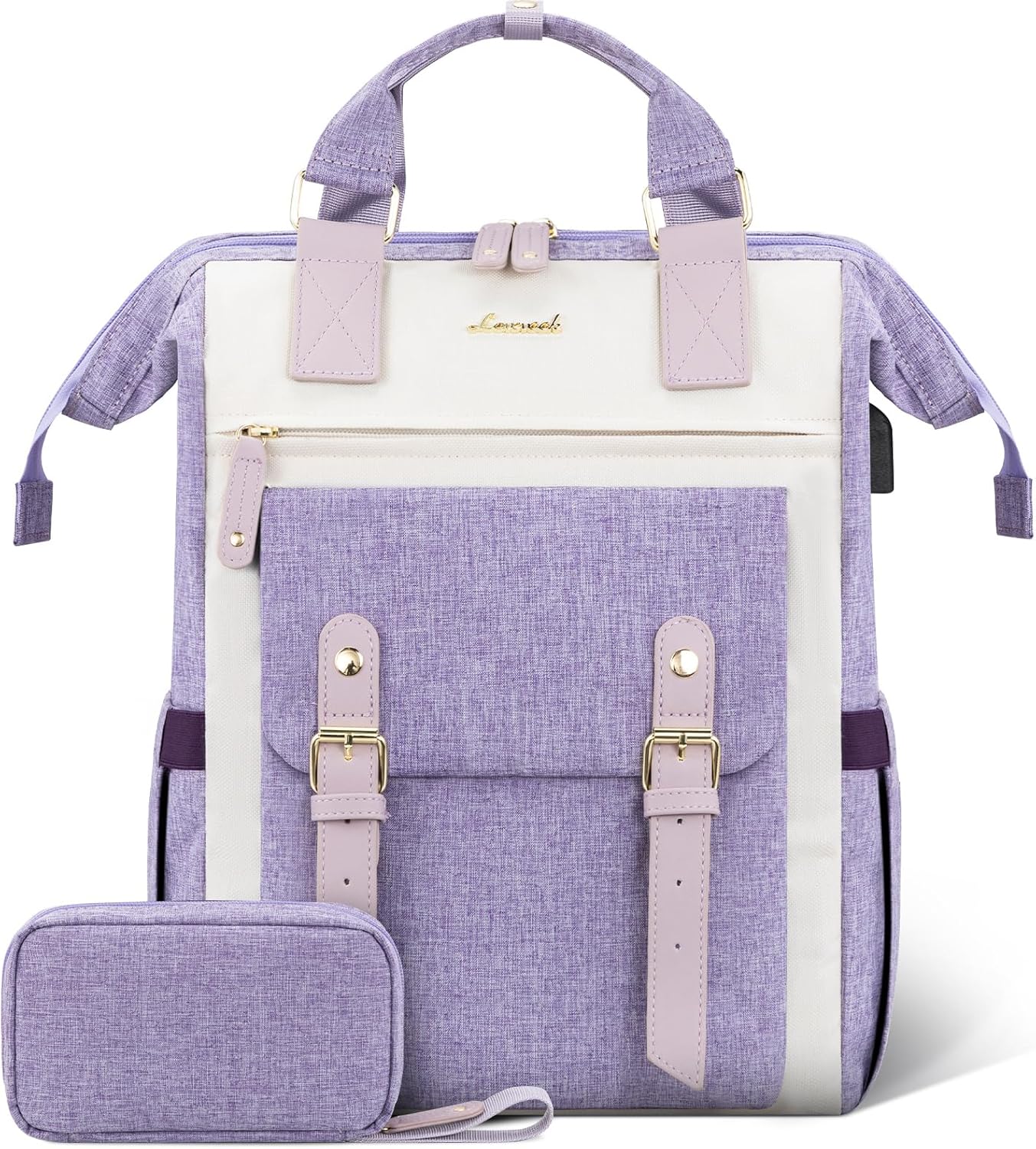 15.6 Inch Backpack for Women, School Work Travel Backpack with Purse