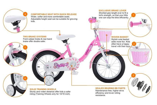 16-inch Chipmunk Kids Bicycle with Basket, Training Wheels, and Kickstand - Pink