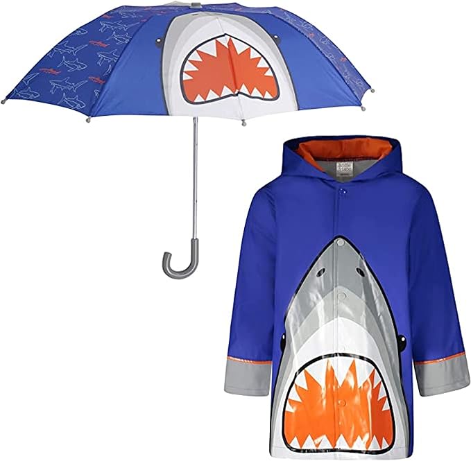 Kids Umbrella & Rain Coats Set for Girls and Boys