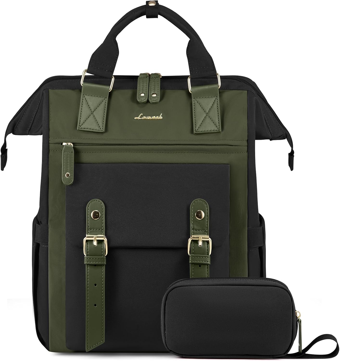15.6 Inch Backpack for Women, School Work Travel Backpack with Purse