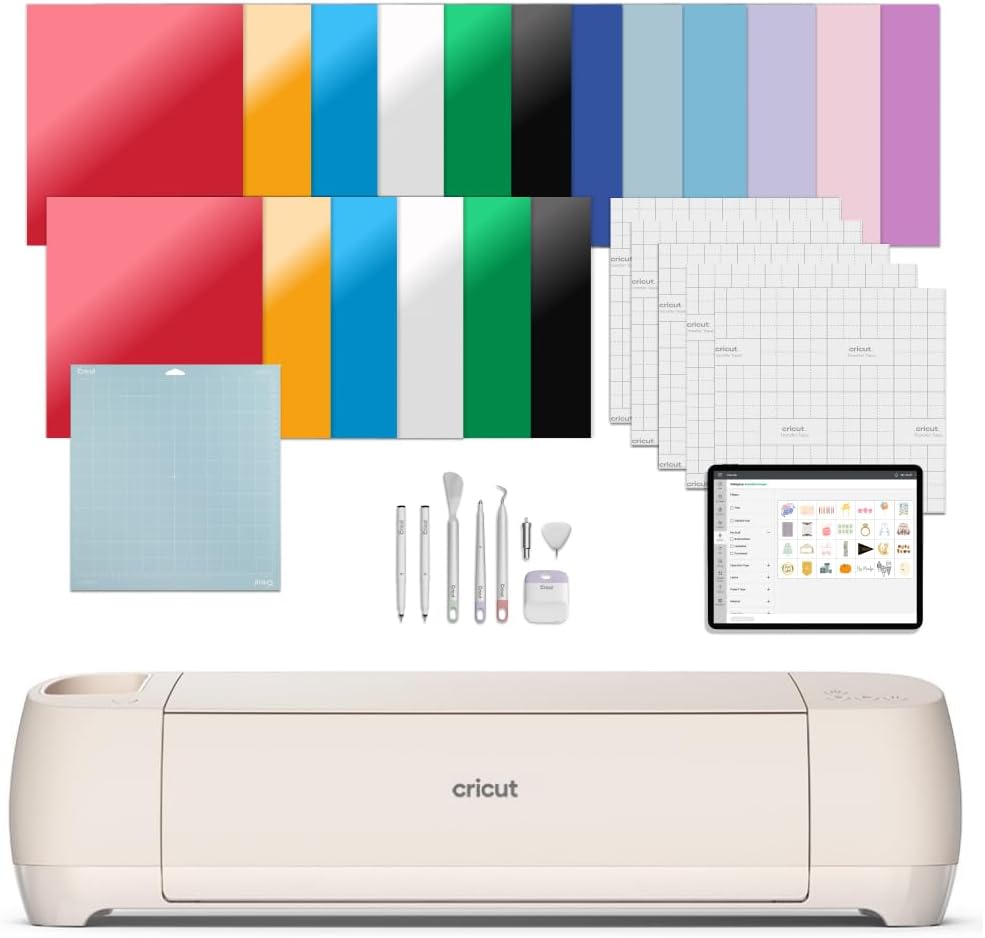 Explore 4 Smart Cutting Machine (Seashell) - Digital Content Bundle Featuring Design Space App Images