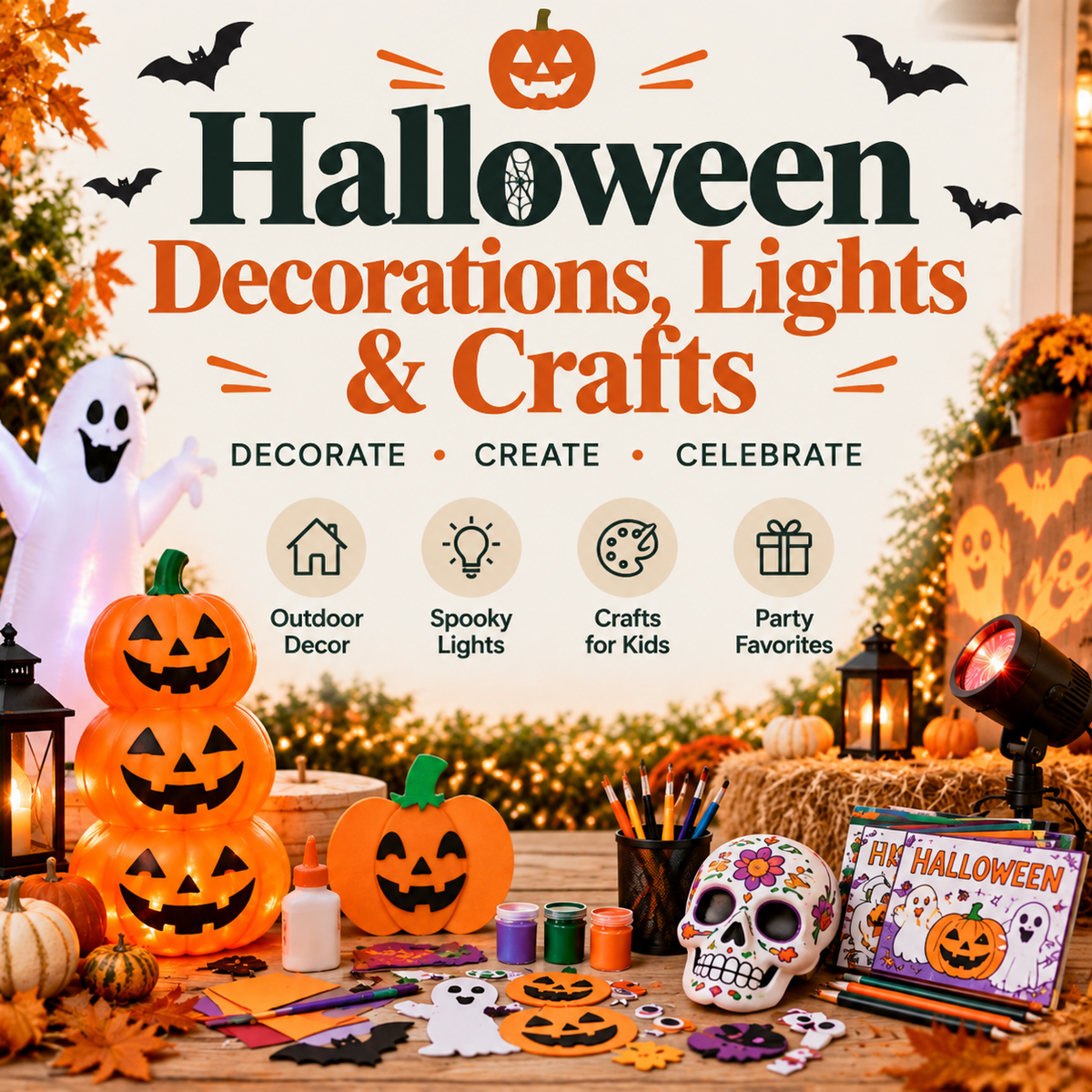Halloween Decorations, Lights & Crafts