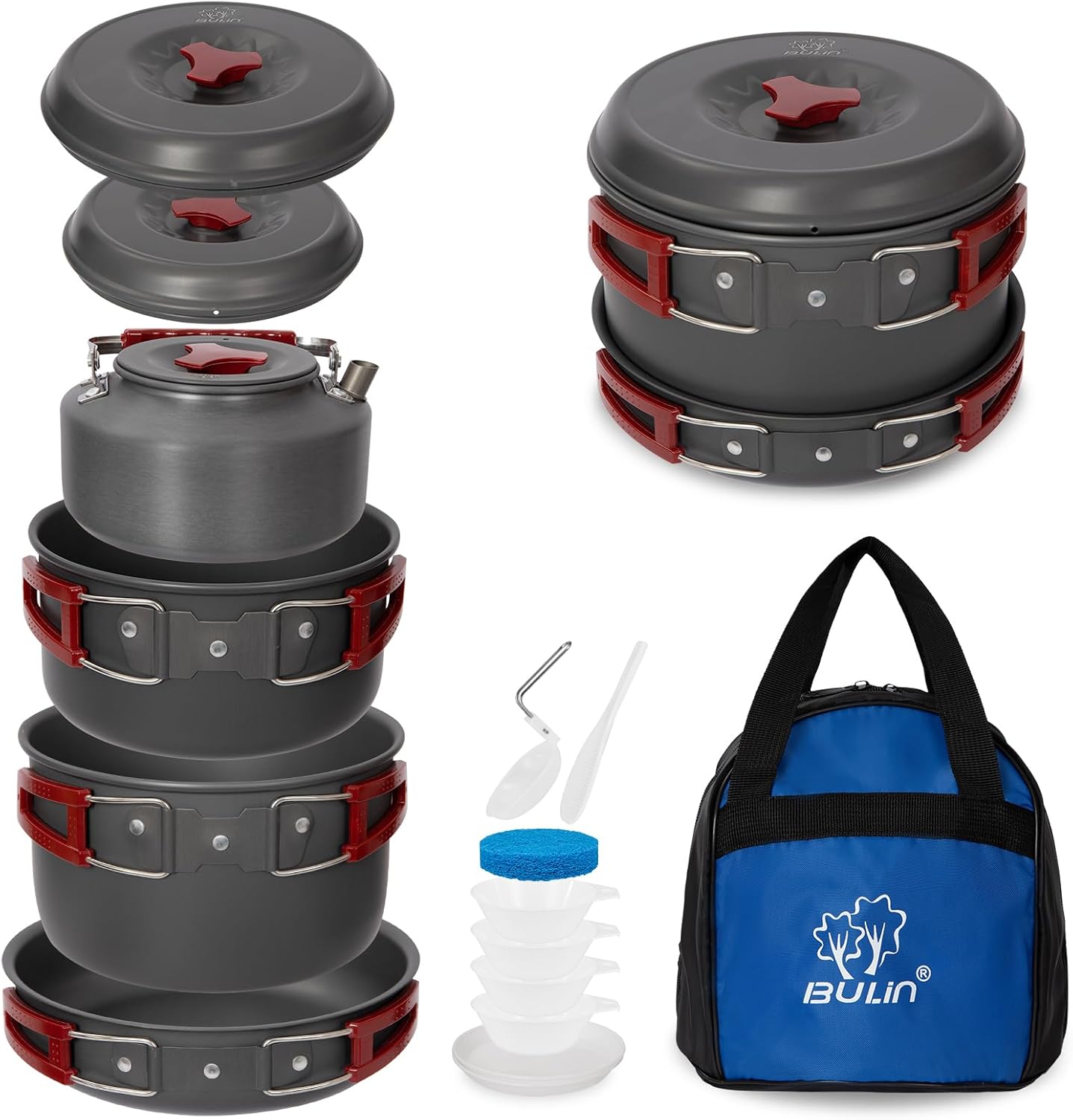 Lightweight Camping Cookware Set for Family Hiking and Picnics