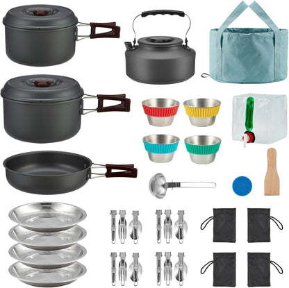Lightweight Camping Cookware Set for Family Hiking and Picnics
