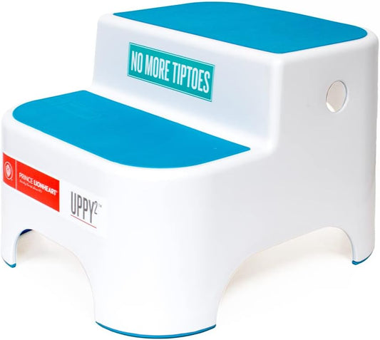 Dual Height Step Stool for Potty Training and Kitchen Use, Non-Slip Top and Sturdy Base