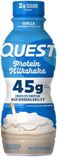 Vanilla Protein Shake – 45g Protein, 2g Sugar, Ready-to-Drink, Gluten Free – 12 Pack