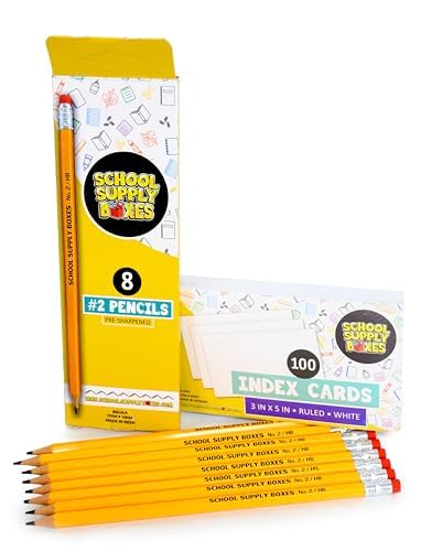Elementary School Essentials Bundle (91 Pieces per Box) - Includes Binders, Folders, Notebooks, Filler Paper, Pencils, Notecards, Pens, and More
