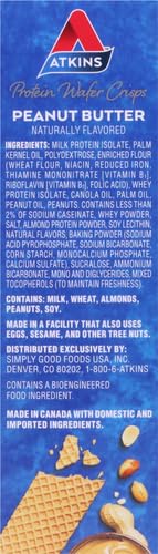 Peanut Butter Protein Wafer Crisps – Keto-Friendly, 4g Net Carbs, 1g Sugar, High-Protein Snack, 5 Count