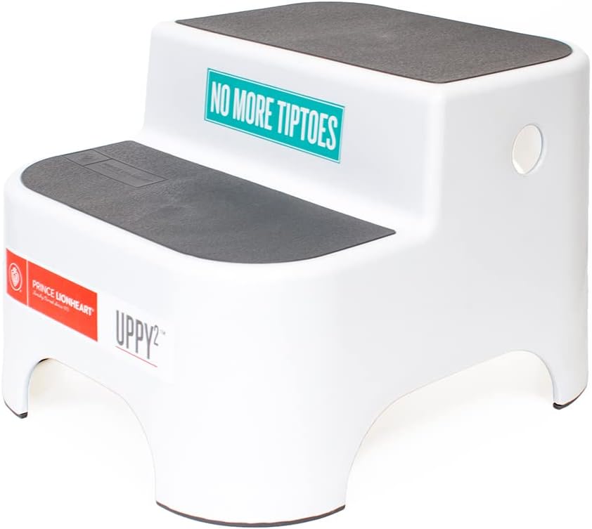 Dual Height Step Stool for Potty Training and Kitchen Use, Non-Slip Top and Sturdy Base