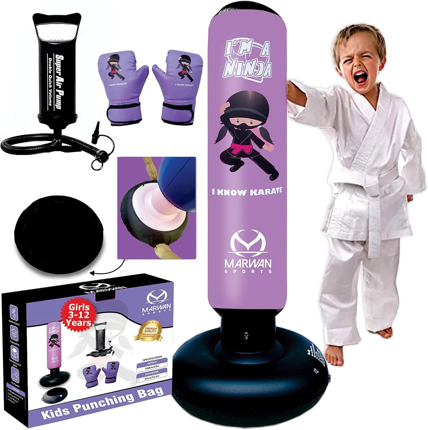 Kids Punching Bag Set Inflatable