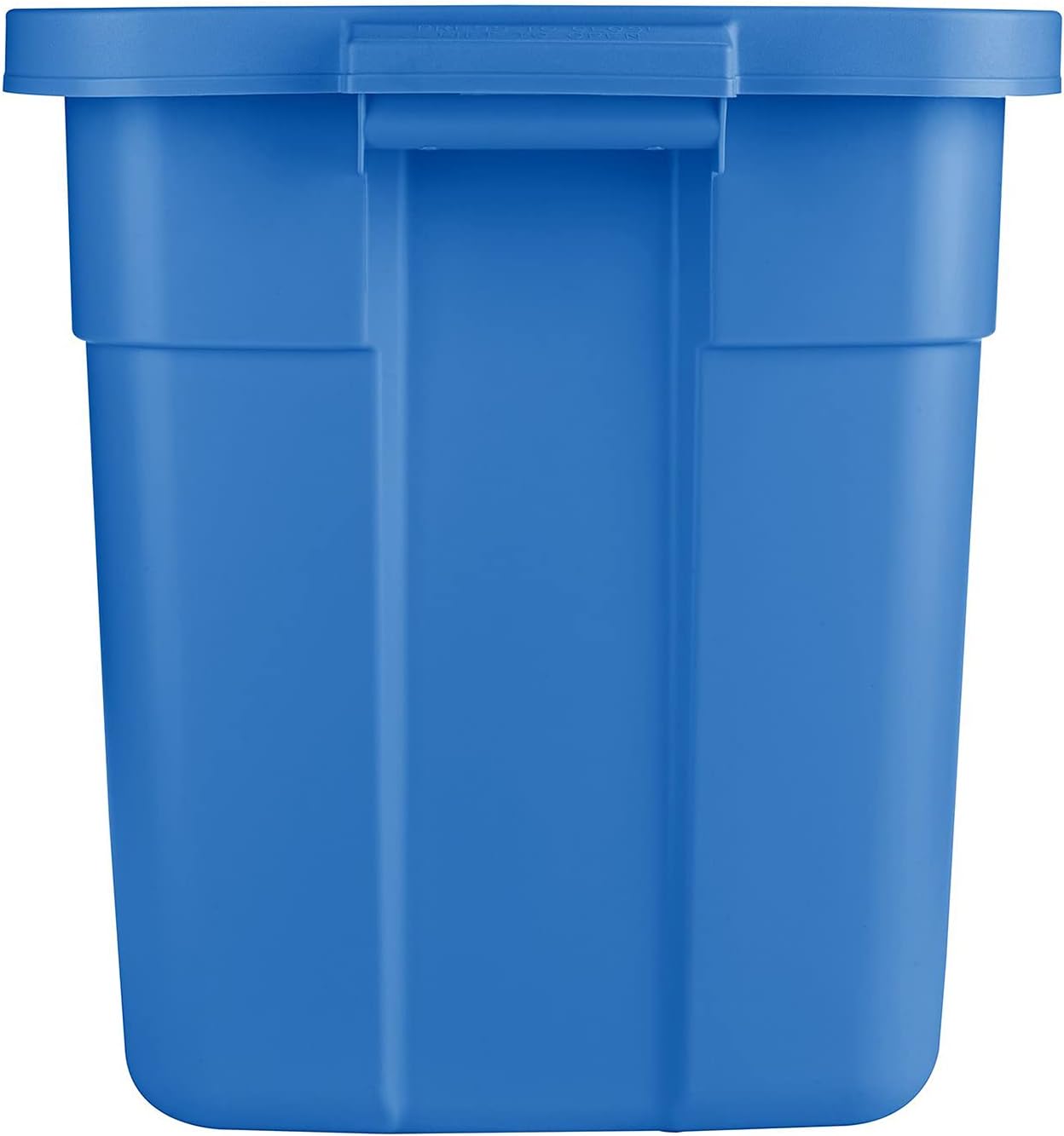 18 Gal Roughneck Tote Storage Bins – Rugged Stackable Plastic with Lids & Handles – Heritage Blue (6 Pack) – Made in USA