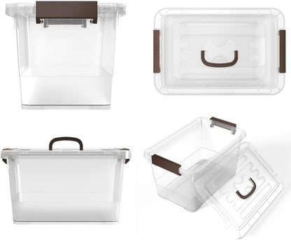 6-Pack Clear 7-Quart Stackable Storage Bins with Lids and Latching Handles