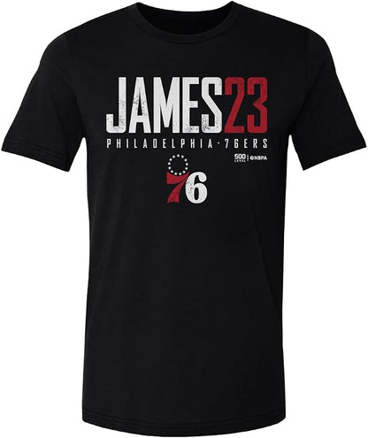 LeBron James Philadelphia 76ers Elite Men's T-Shirt – Cotton Basketball Fan Tee in Royal Blue, Black & Gray, Sizes S–4XL