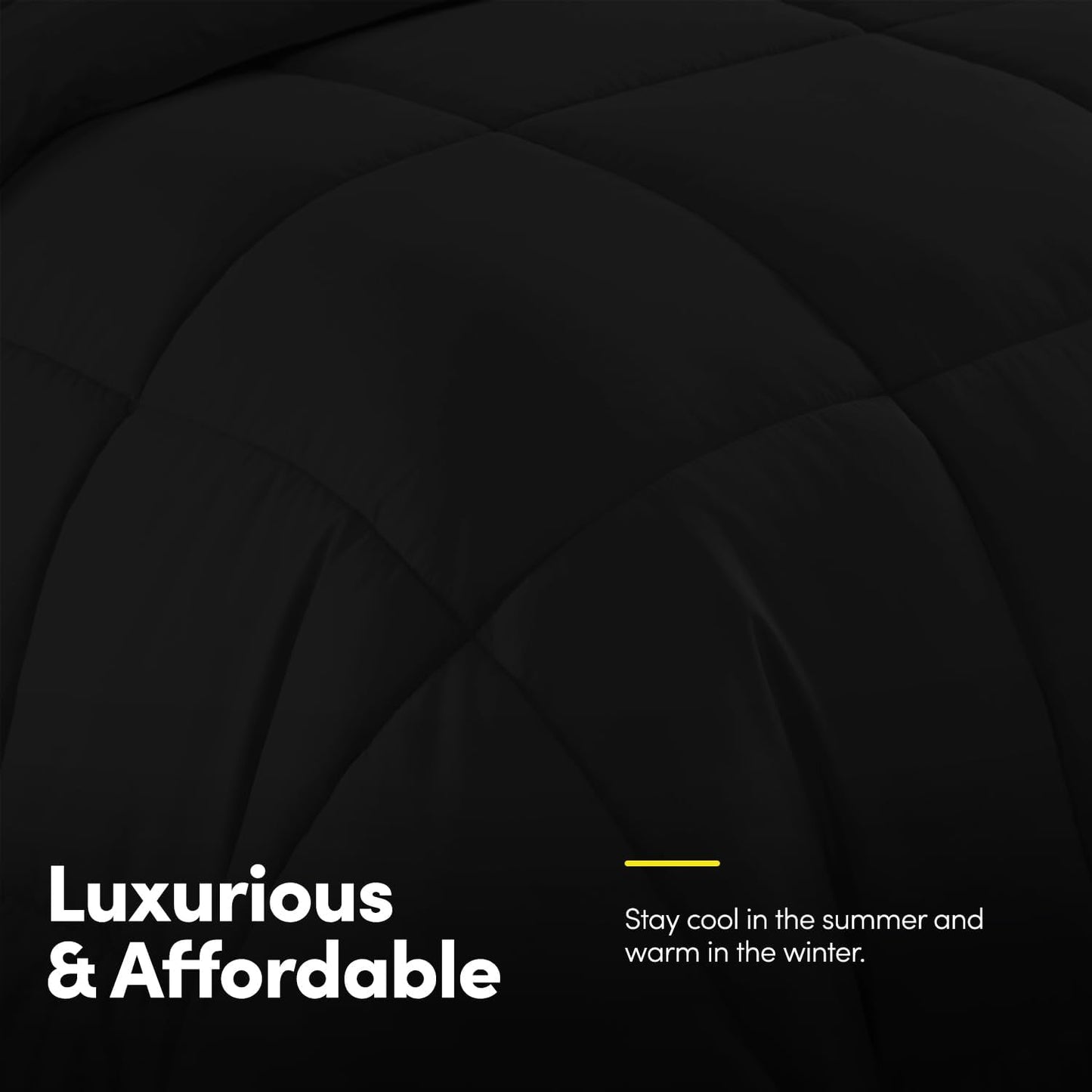 5-Piece Twin Comforter Set – All-Season Down Alternative with Microfiber Sheets (Black)