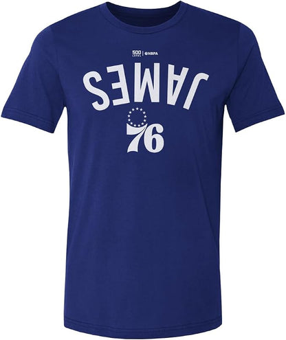 LeBron James Philadelphia 76ers Invert Men's T-Shirt – Cotton Basketball Graphic Tee in Royal Blue & Black, Sizes S–4XL