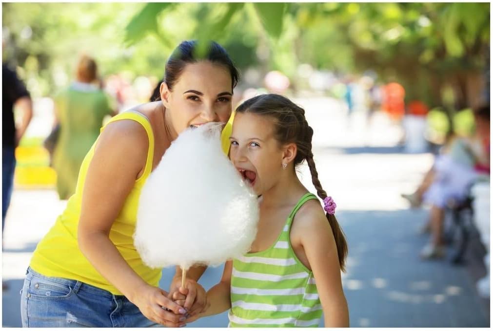 Cotton Candy Machine with Stainless Steel Bowl 2.0 and Floss Bundle-Includes 5 Floss Sugar Flavors 12oz Jars