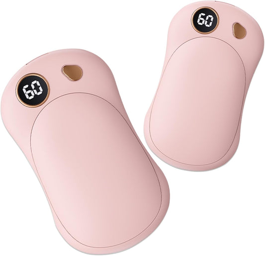 Rechargeable Hand Warmers (2-Pack) – 10,000mAh Electric Pocket Heaters with LED & 3 Heat Levels