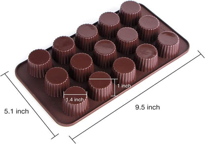 Silicone Chocolate Candy Molds – Peanut Butter Cup, Jello & Keto Fat Bomb Molds, Pack of 2