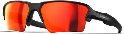 Black Infrared Talon Polarized Sport Sunglasses – Men's Semi-Rimless Athletic Performance Eyewear