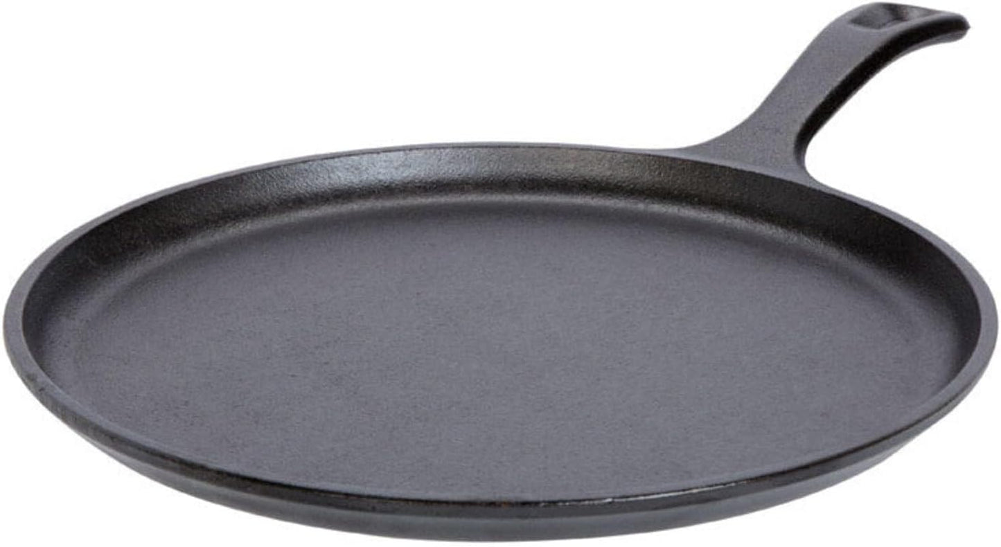 Pre-Seasoned Cast Iron Round Griddle – 10.5-Inch, Stovetop to Campfire Ready