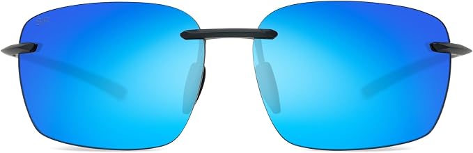 Huron Matte Black Polarized Sunglasses – Lightweight Frameless Men’s Eyewear