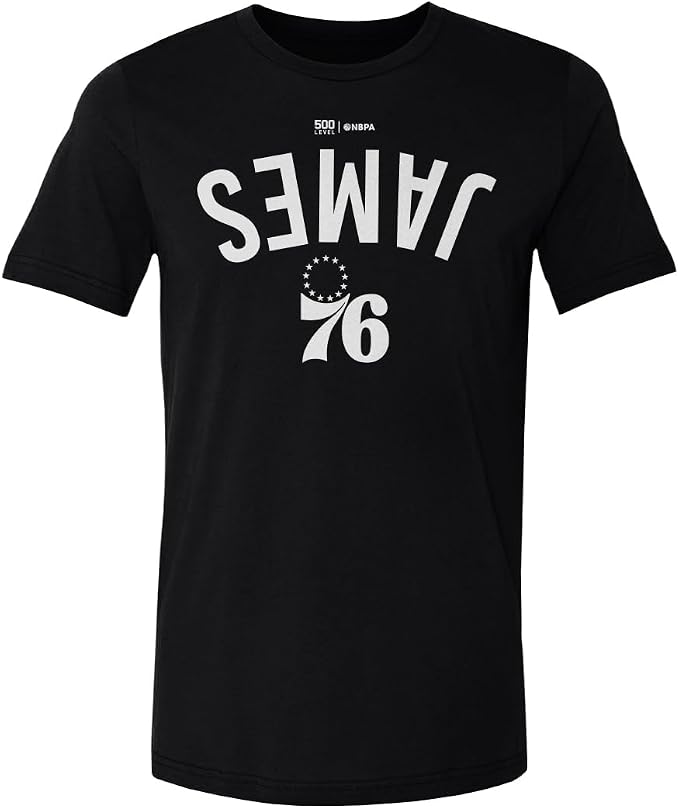LeBron James Philadelphia 76ers Invert Men's T-Shirt – Cotton Basketball Graphic Tee in Royal Blue & Black, Sizes S–4XL